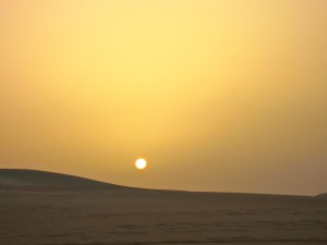 sunrise over the desert 